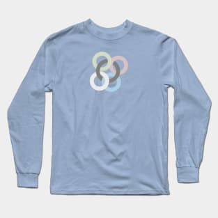 pastel circles, round rattle Long Sleeve T-Shirt